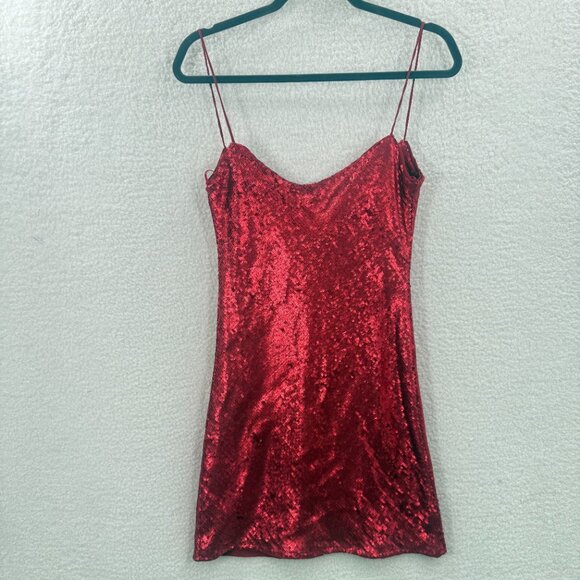 Zara Red sequin mini dress NWT Size S - Picture 1 of 13